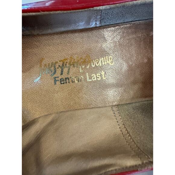 VTG 60s Saks Fifth Avenue Fenton Last RED PATENT LEATHER "ART DECO" HEELS 7.5 - Picture 7 of 8